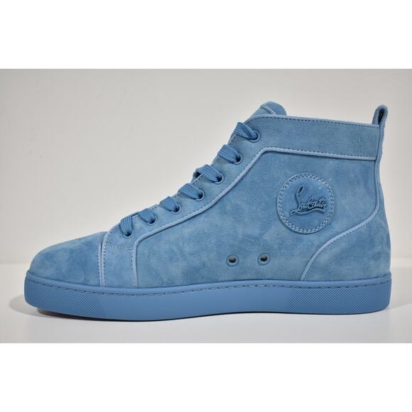 Christian Louboutin Louis Orlato Flat Panorama Blue High Top Sneaker 44.5 11.5 - Picture 9 of 12
